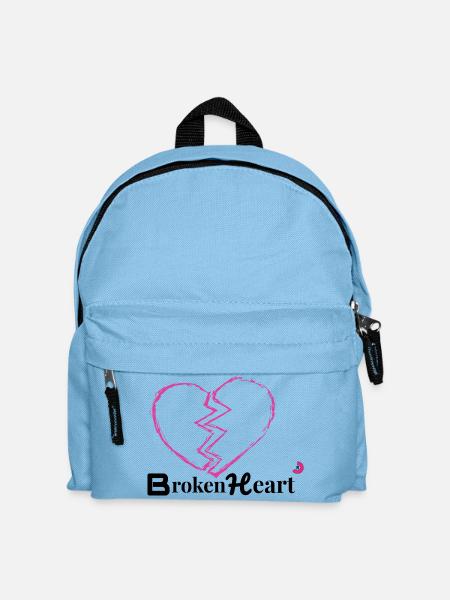 Zerbrochenes Herz Neon Pink - Kinder Rucksack - Hellblau