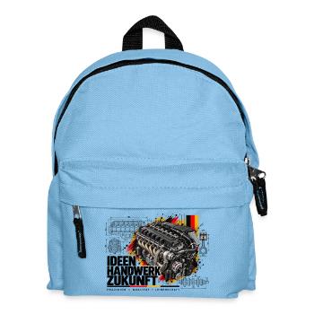 Kraftmotor German Power Engine - Kinder Rucksack - Hellblau - Vorne