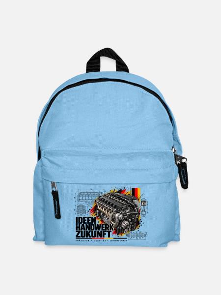 Kraftmotor German Power Engine - Kinder Rucksack - Hellblau