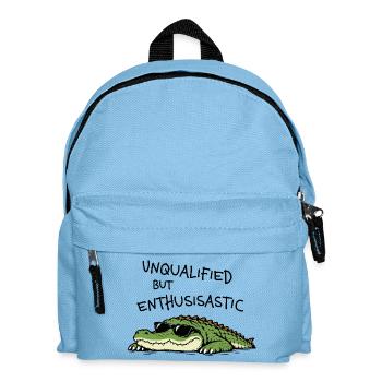 Unqualified but Enthusiastic – Lustiges Krokodil - Kinder Rucksack - Hellblau - Vorne