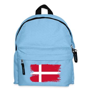 Dänische Flagge Grunge Cross Brush - Kinder Rucksack - Hellblau - Vorne