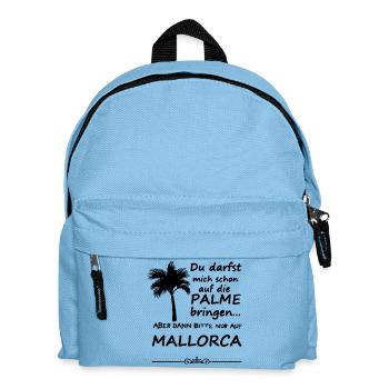 Palme auf Mallorca Urlaub Spruch Geschenk - Kinder Rucksack - Hellblau - Vorne