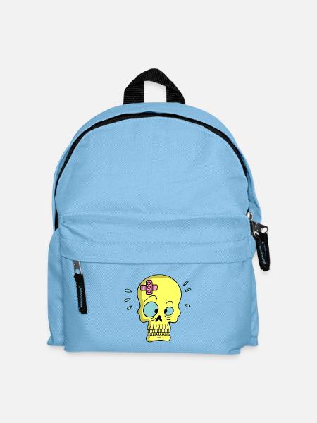 Schädel und Heftpflaster - Kinder Rucksack - Hellblau