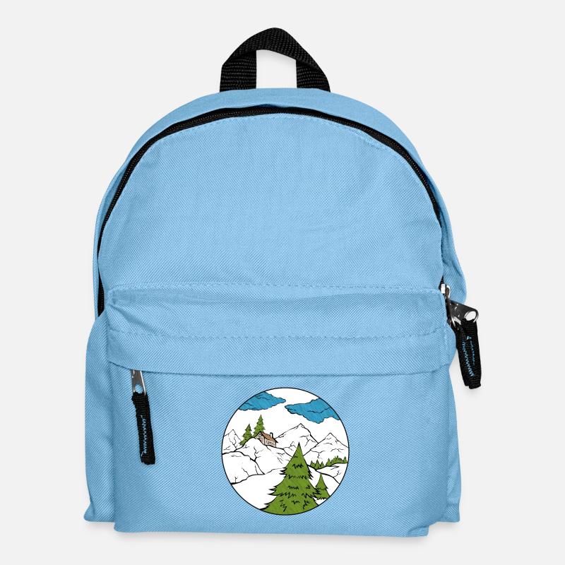 Berghütte - Kinder Rucksack - Hellblau