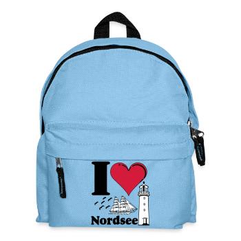 Nordsee Shirt , Fun Shirt , Küste , I love ...(25) - Kinder Rucksack - Hellblau - Vorne