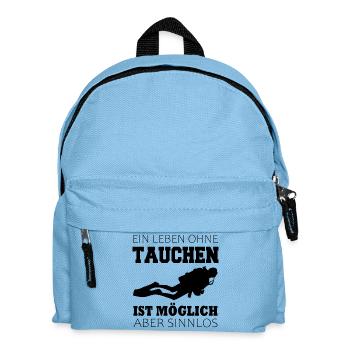 Taucher Tauchen - Kinder Rucksack - Hellblau - Vorne
