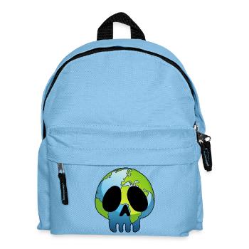 Skull and planet Earth - Kids' Backpack - light blue - Front