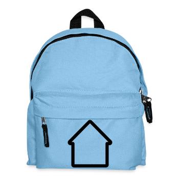 Minimal House Outline Icon For Home And Property - Kids' Backpack - light blue - Front
