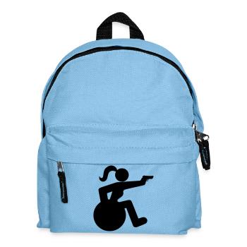 Tir sur une fille en fauteuil roulant. Femme sportive en fauteuil roulant * - Sac à dos Enfant - bleu clair - Devant