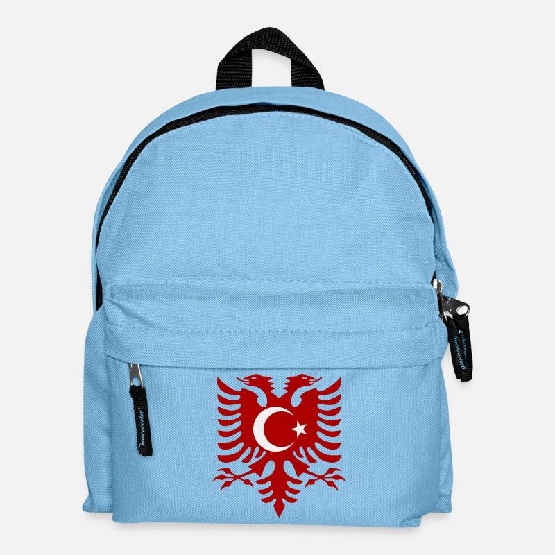 Albania Turkey Flag - Kids' Backpack - light blue