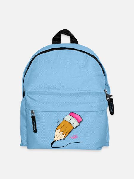 Buntstift Doodle Stil - Kinder Rucksack - Hellblau
