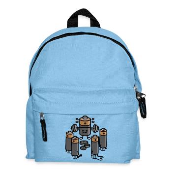 Batterie Kreuzheben Gym Powerlifting Bodybuilding - Kinder Rucksack - Hellblau - Vorne