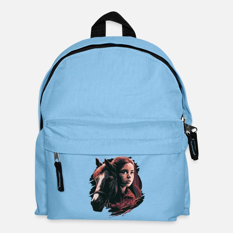 Pferdemädchen - Kinder Rucksack - Hellblau