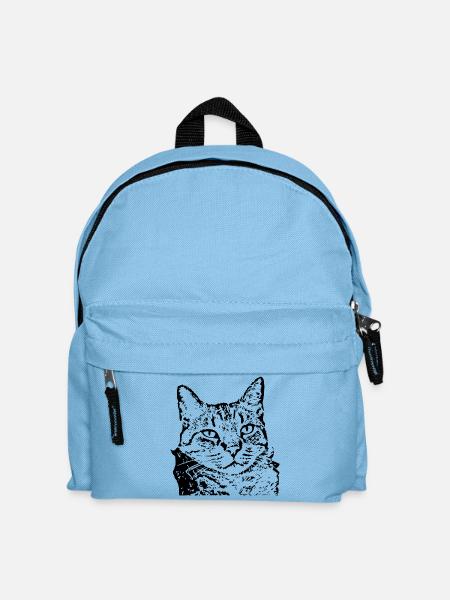 Katze Tigerkatze Katzenshirt Geschenk - Kinder Rucksack - Hellblau