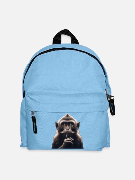 Ein schweigender Affe - Kinder Rucksack - Hellblau