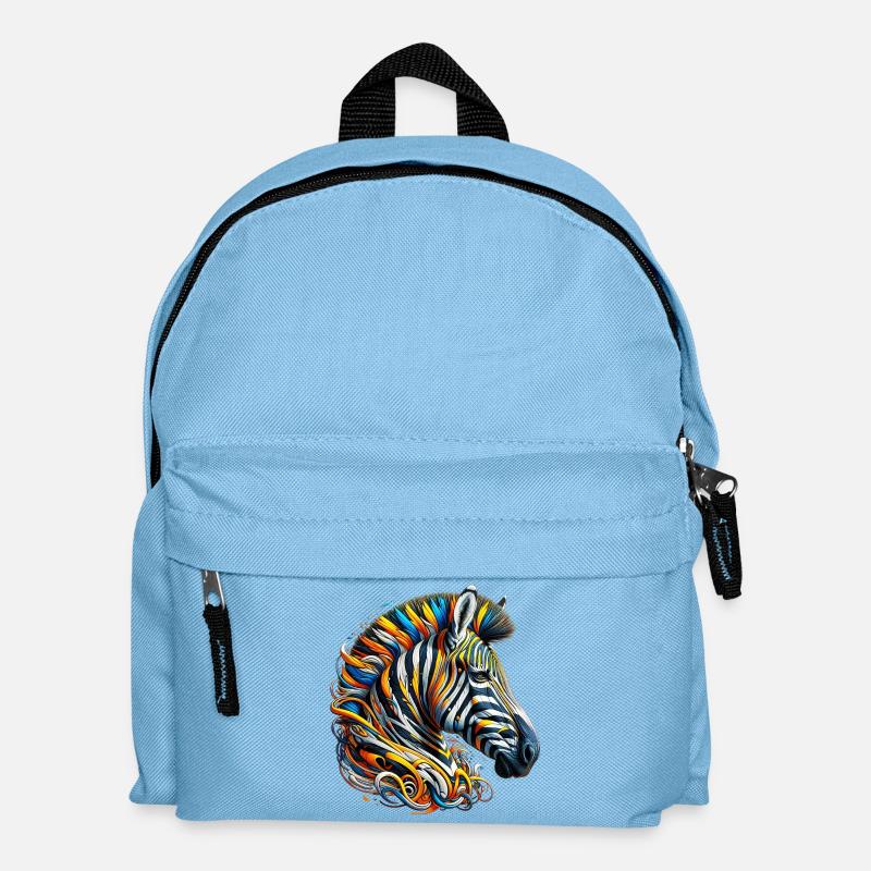 Zebra - Kinder Rucksack - Hellblau