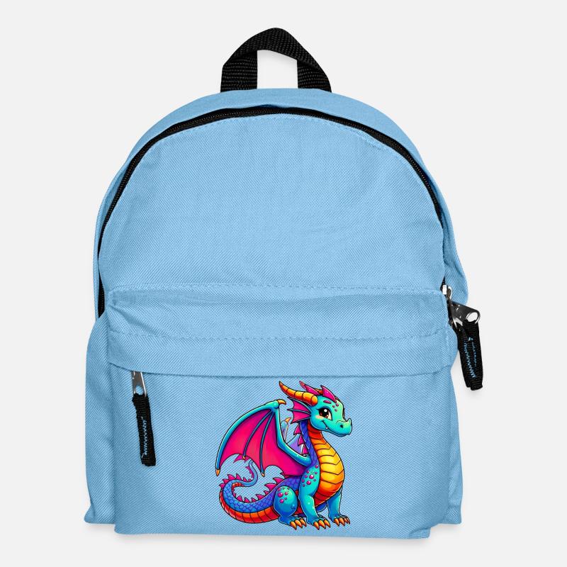 Drache - Kinder Rucksack - Hellblau