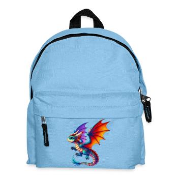 Drache - Kinder Rucksack - Hellblau - Vorne