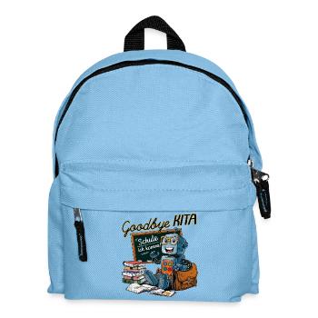 Einschulung Roboter erster Schultag - Kinder Rucksack - Hellblau - Vorne