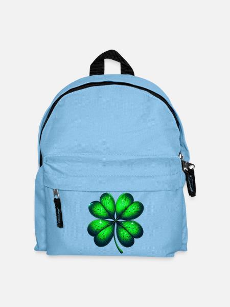 Vierblättriges Kleeblatt - Kinder Rucksack - Hellblau