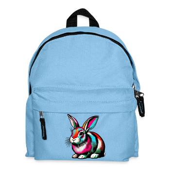 Kaninchen - Kinder Rucksack - Hellblau - Vorne