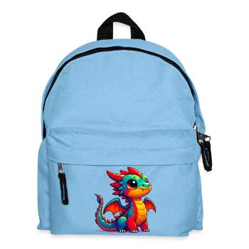Drache - Kinder Rucksack - Hellblau - Vorne