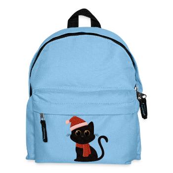 Chat Noël avec chapeau et écharpe - Sac à dos Enfant - bleu clair - Devant