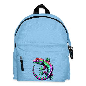 Gecko - Kinder Rucksack - Hellblau - Vorne