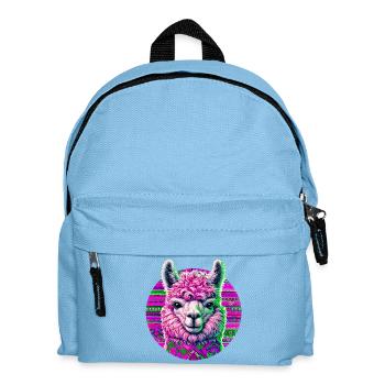 Alpaka - Kinder Rucksack - Hellblau - Vorne