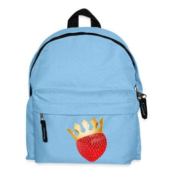 Strawberry – Fruity character with a golden crown - Kids' Backpack - light blue - Front