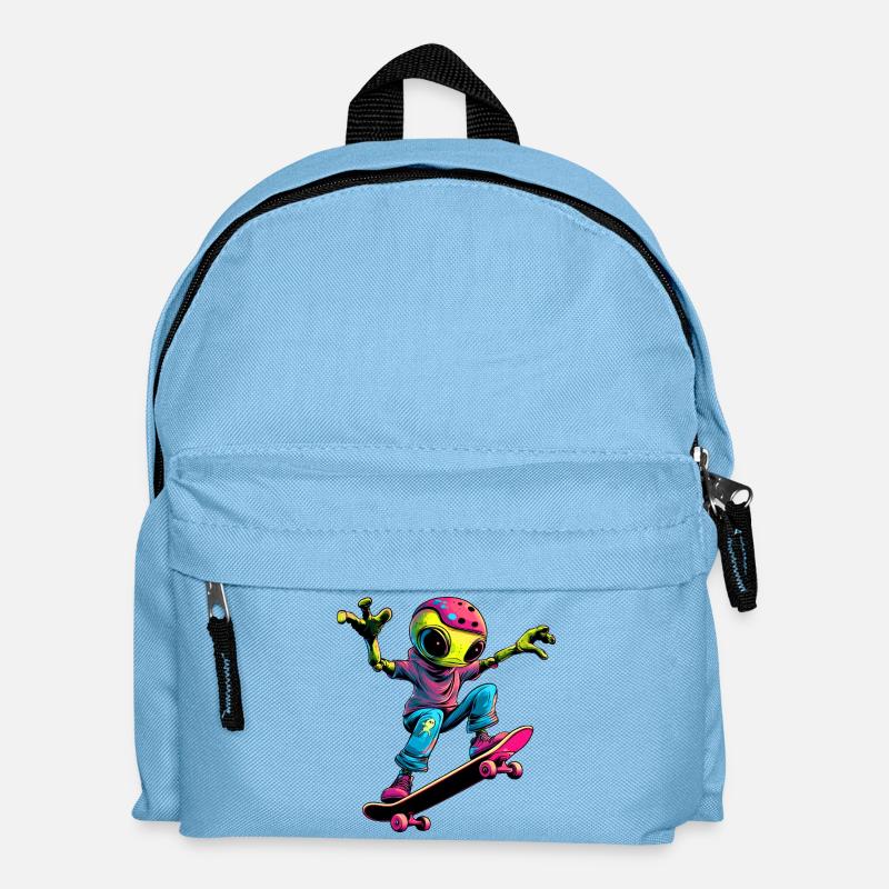 Skater Alien - Kids' Backpack - light blue