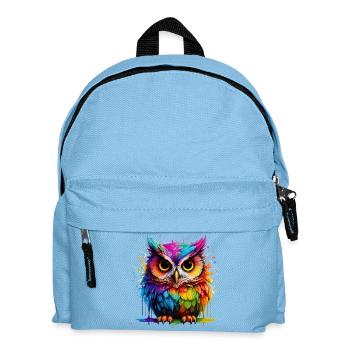 Hibou coloré Art impression numérique - Sac à dos Enfant - bleu clair - Devant