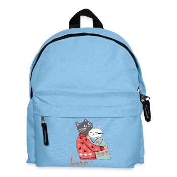 Katzen verliebt - Kinder Rucksack - Hellblau - Vorne