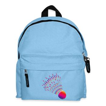 Colourful badminton – dynamic badminton motif - Kids' Backpack - light blue - Front