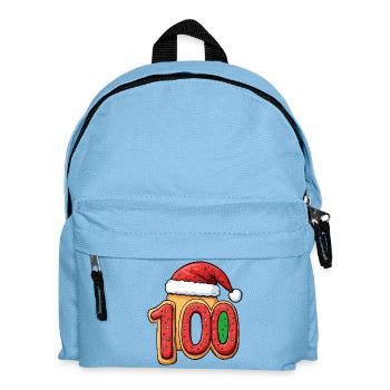 100 Zahl Keks Weihnachten - Kinder Rucksack - Hellblau - Vorne