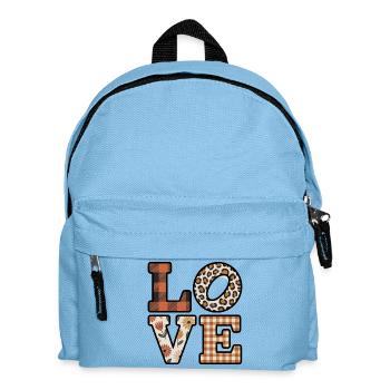 Love motifs contrastés en lettres décorées - Sac à dos Enfant - bleu clair - Devant