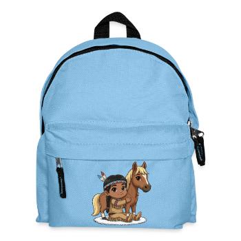 Indianerkind mit Pferd - Kinder Rucksack - Hellblau - Vorne