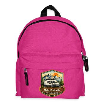 Camping-Mehr Freiheit-mit weniger Zeug-Camper - Kinder Rucksack - Fuchsia - Vorne