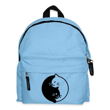 Yin und Yang katzen Duo - Kinder Rucksack - Hellblau - Vorne