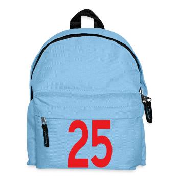 Rouge 25 en typographie claire - Sac à dos Enfant - bleu clair - Devant