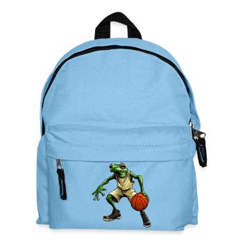 Frösche Basketballer / Basketball Frosch - Kinder Rucksack - Hellblau - Vorne