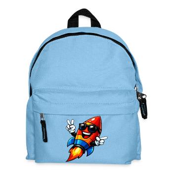 Fröhliche Rocket mit Sonnenbrille - Kinder Rucksack - Hellblau - Vorne