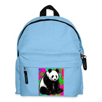 Panda - Kinder Rucksack - Hellblau - Vorne