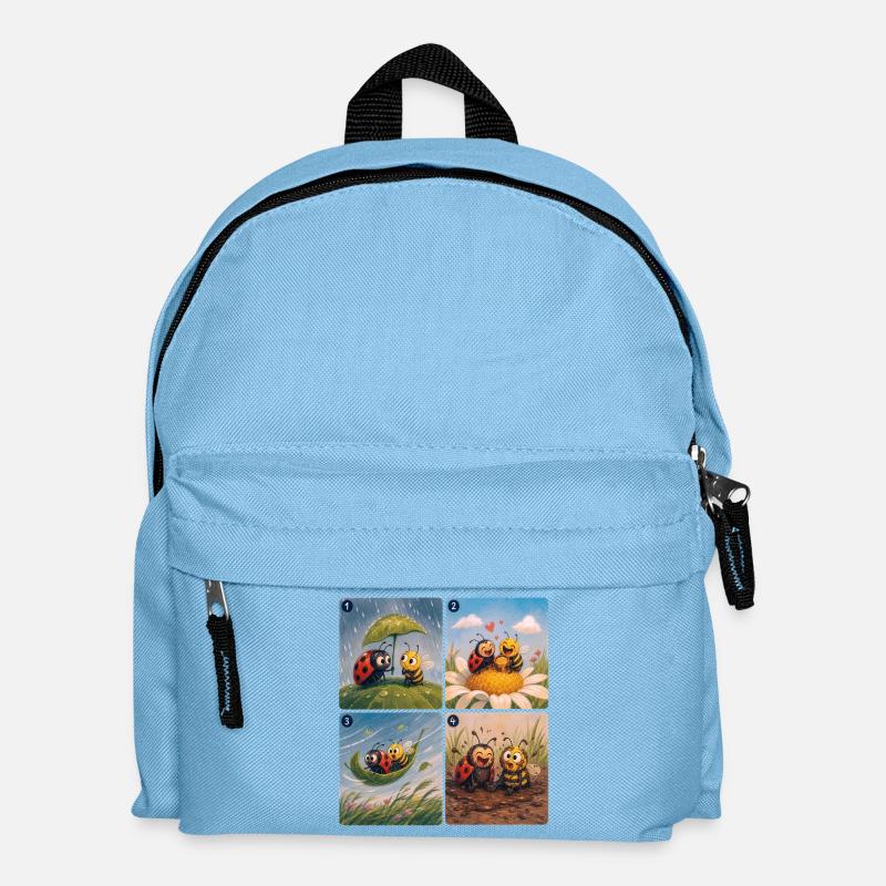 Ladybug und Bee: Eine schöne Freundschaft - Kinder Rucksack - Hellblau