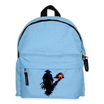 Sentier urbain nocturne samouraï avec lanterne - Sac à dos Enfant - bleu clair - Devant