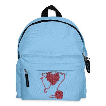 Ich liebe Häkeln oder Stricken - Kinder Rucksack - Hellblau - Vorne