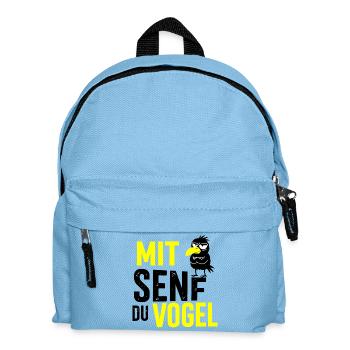 Mit Senf du Vogel, Bratwurst mit Senf - Kinder Rucksack - Hellblau - Vorne
