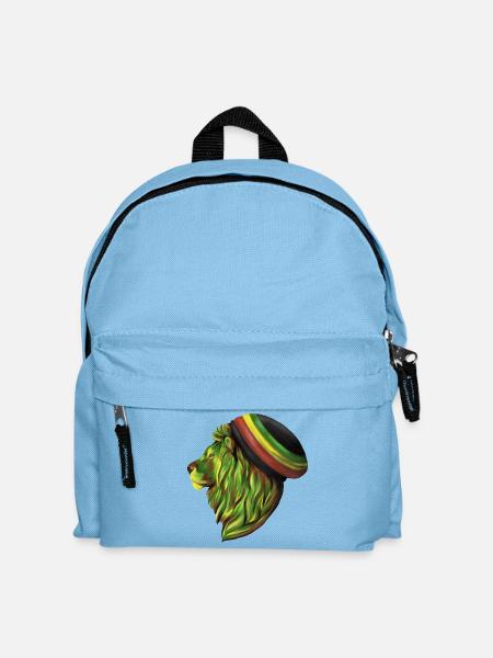 Tête de lion rastafari - Sac à dos Enfant - bleu clair