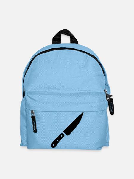 Messer Küchenmesser Koch kochen Geschenk Köchin - Kinder Rucksack - Hellblau
