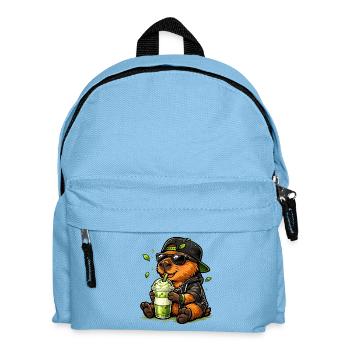 Süßer Koala mit Matcha Latte - Kinder Rucksack - Hellblau - Vorne